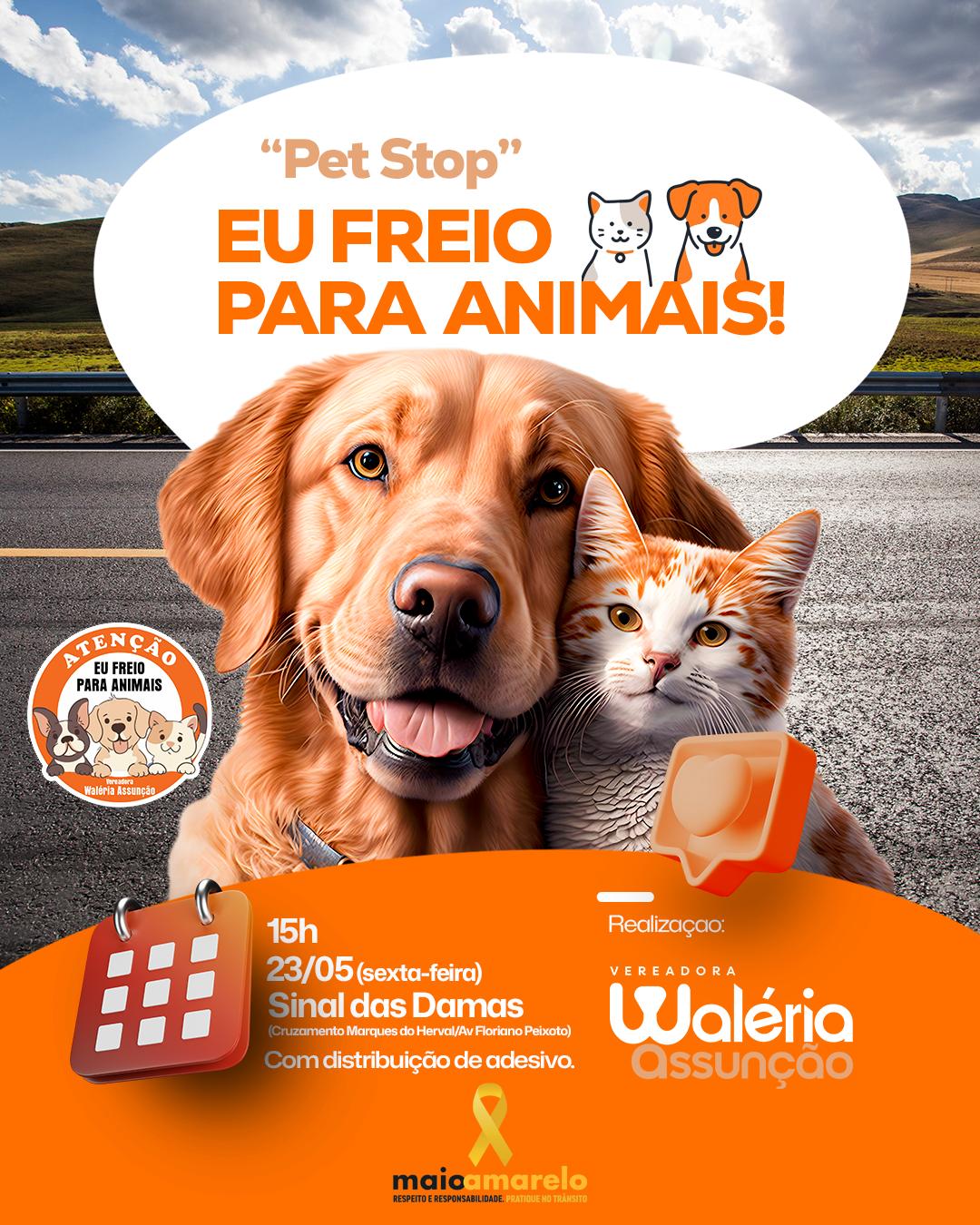 Waléria Assunção promove Pet Stop – “Eu Freio para Animais!” no Maio Amarelo nesta sexta-feira (23)